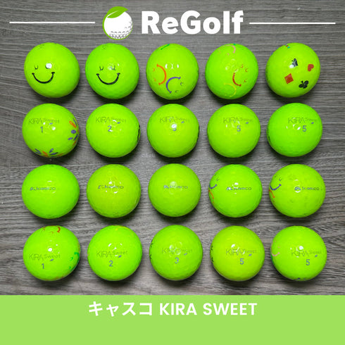【中古】 ロストボール キャスコ KIRA キラ スウィート グリーン 20球 Cランク ゴルフボール リゴルフ